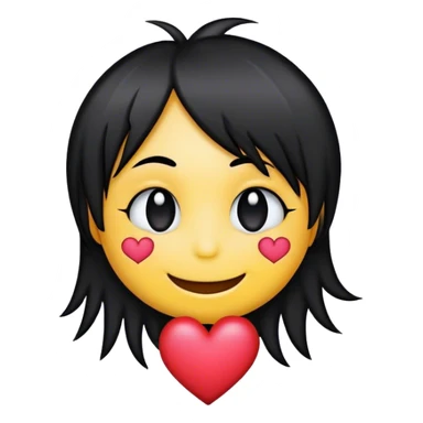 emo hair smiley with h sticker