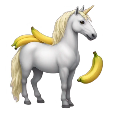 une licorne qui mange des banannes sticker