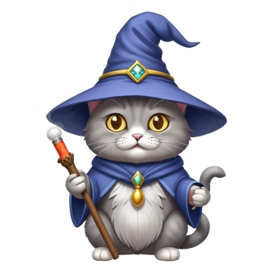 Cat that is a wizard and is smoking weed sticker