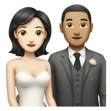 Chinese men with white women as wife and husband sticker