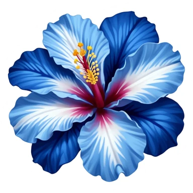 Dark blue flower hibiscus only colour blue and white sticker