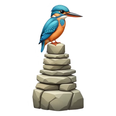 kingfisher bird on top of a tower sticker