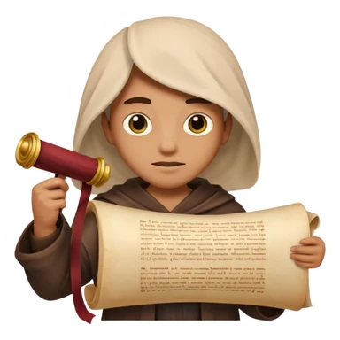person with old scroll judgment emoji style sticker