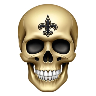 skull in New Orleans Saints colors (black and gold) sticker