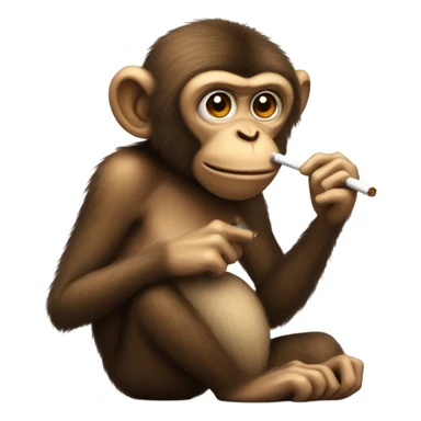 monkey with a cigarette sticker