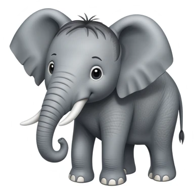 animal elephant with Mullet hairstyle sticker