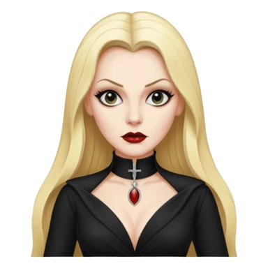 Vampira with long blonde hair sticker