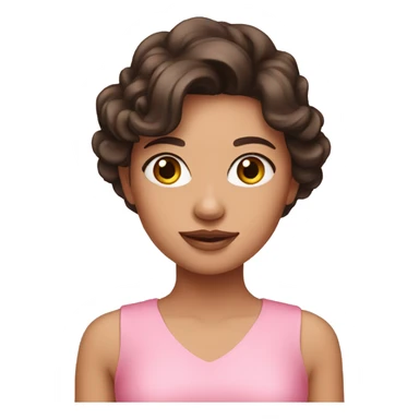 brunette girl in a pink dress sticker