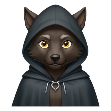 black wolf praying with black hooded cloak sticker