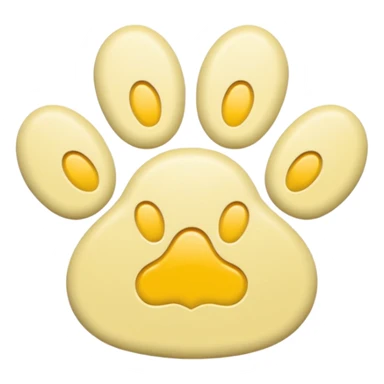 a pastel yellow pawprint sticker
