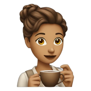 Femme qui boit du café  sticker