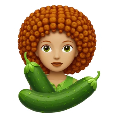 cucumber with redhead afro hair sticker