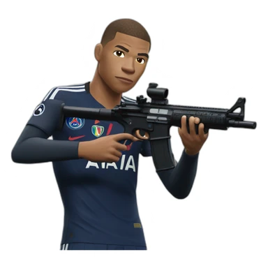 Realistic Mbappé who is shooting sticker