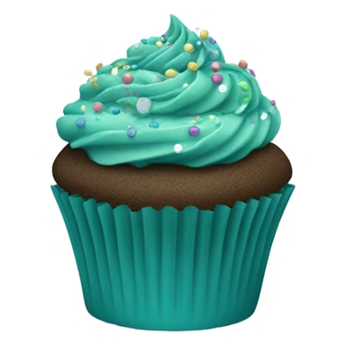 teal cupcake sticker