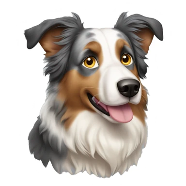 very old and fragile australian shepherd with pointy ears walking sticker