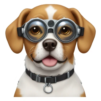 Dog wearing goggles  sticker