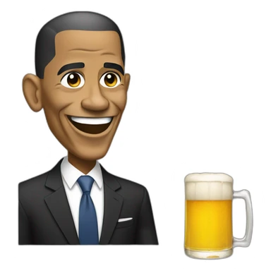 Barack Obama with a beer sticker