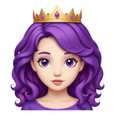 Beautiful princess with purple wavy  hair sticker