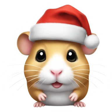hamster with a christmas hat sticker
