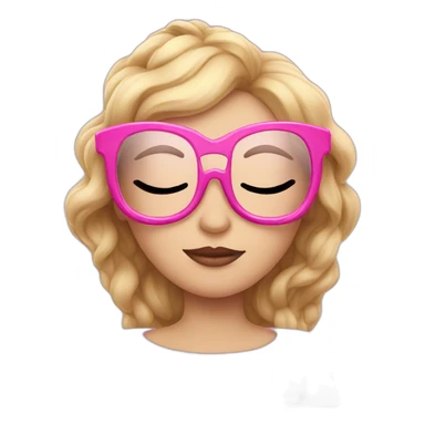 Sleeping beauty with pink glasses sticker