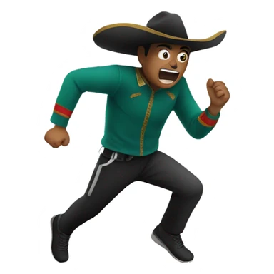 person from mexico running from a thief sticker
