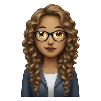 Long Curly hair woman with glasses sticker