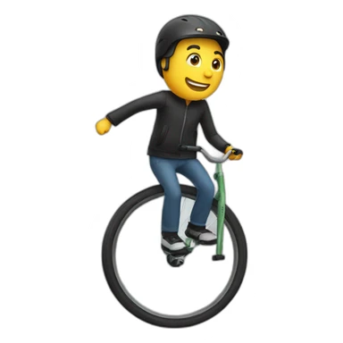 man riding a unicycle sticker