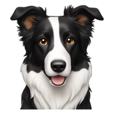 white and black mixed dog border collie sticker
