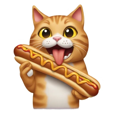 Cat eating a hotdog sticker
