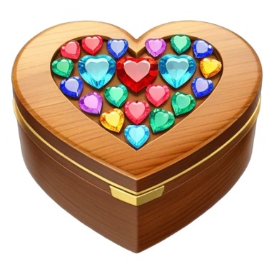 wood heart jewel box sticker