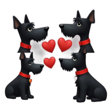 Two black Scottish terrier kissing uno sin cola sticker