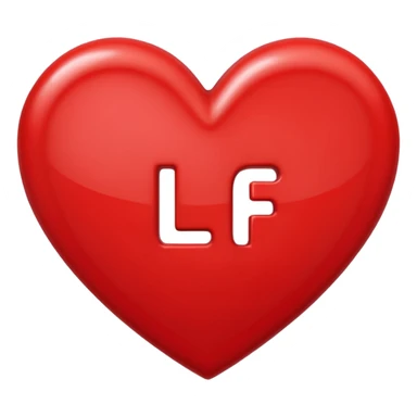 The letters and addition sign l + f in a heart sticker