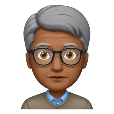 Indian man with black-grey hair and glasses  sticker
