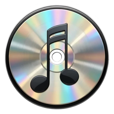 music note with a music disc sticker