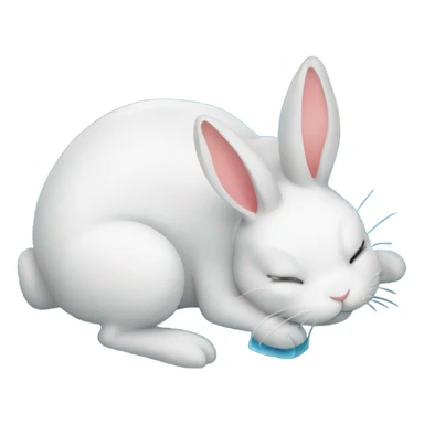 Bunny sleeping on a puddle of water sticker