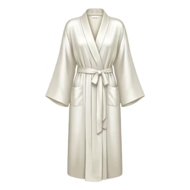Plain white silk long robe, extra long sleeves, high definition sticker