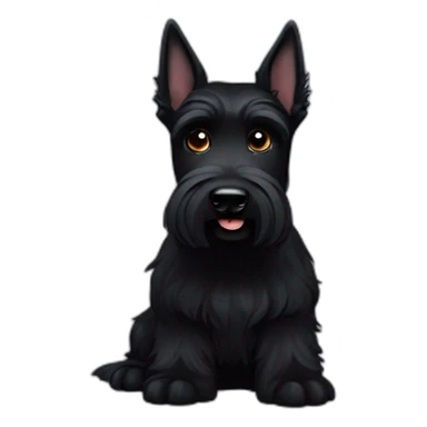 Scottish terrier black dog eyes black sticker