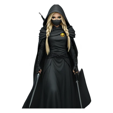 blonde warrior in hooded cape sticker