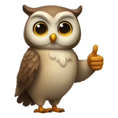 owl with thumb up sticker