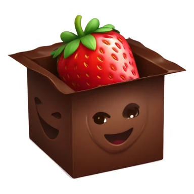 strawberry in the chocolate dessert in a box sticker