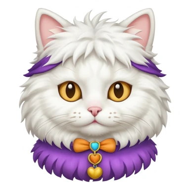 white cat with funny costume sticker