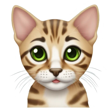 Bengal kitten with green eyes sticker