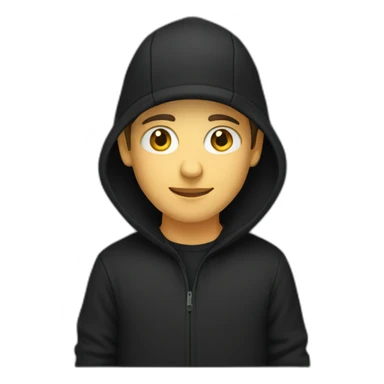 caucasian Designer wearing flat bill hat and black hoodie sticker