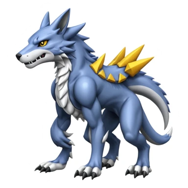  Cool Edgy Shiny Greymon-Sergal-Protogen-Weregarurumon full body sticker