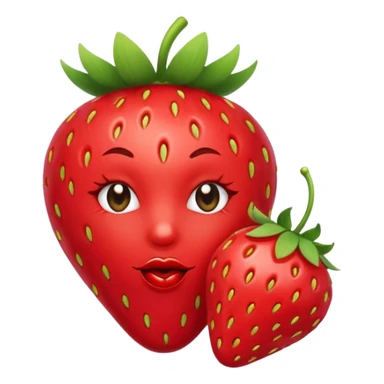 strawberry 🍓 and red kiss 💋 fashioned stylish little emoji for “slay” reaction sticker