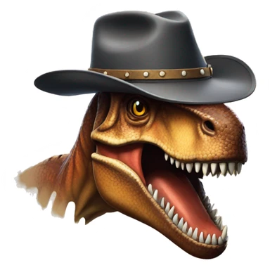 tyrannosaurus rex with a cowboy hat sticker