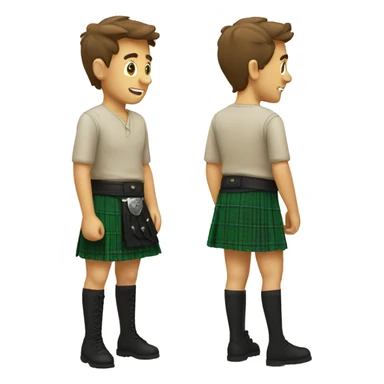 Man putting on a kilt sticker