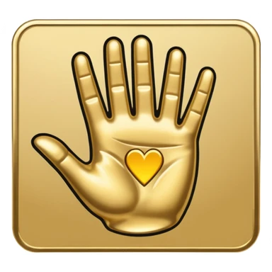 Card gold with black hand sticker