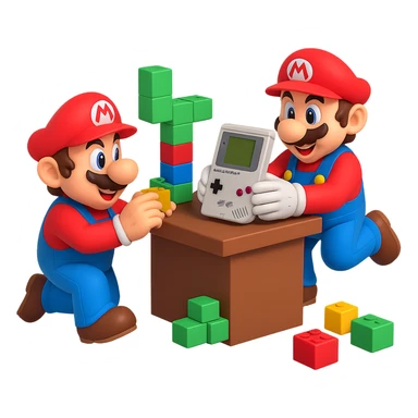 Replace the console with a Game Boy, keeping the 3D caricature style and transparent background. Maintain the 3D cartoonish look in the edit. sticker