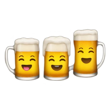 Three smiling beers emojis sticker